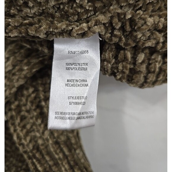 Chenille Moss Green Sweater Womens M Twist Back Forest Fairy Goblincore Chunky - Picture 6 of 7
